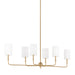 Myhouse Lighting Visual Comfort Studio - 3609306-848 - Six Light Chandelier - Foxdale - Satin Brass