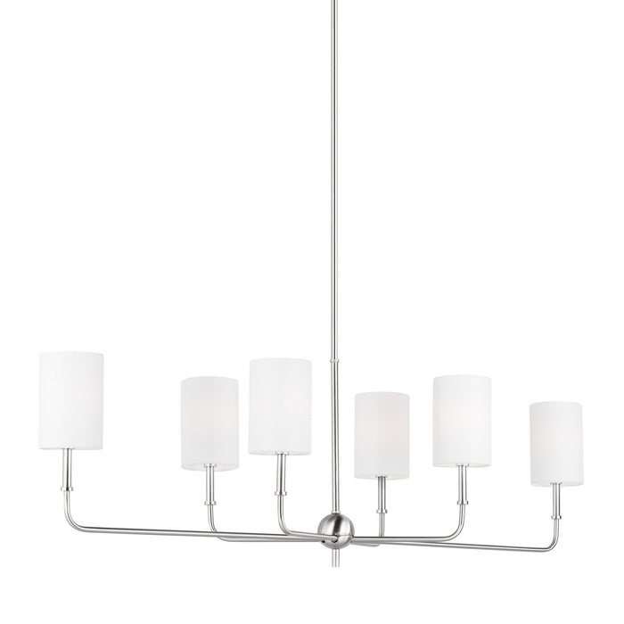 Myhouse Lighting Visual Comfort Studio - 3609306-962 - Six Light Chandelier - Foxdale - Brushed Nickel