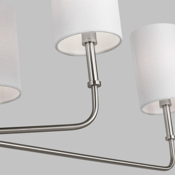 Myhouse Lighting Visual Comfort Studio - 3609306-962 - Six Light Chandelier - Foxdale - Brushed Nickel