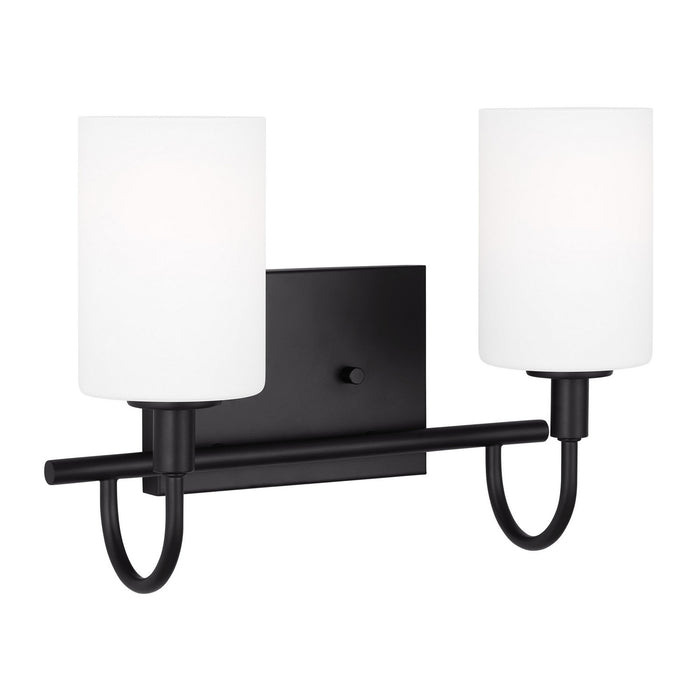 Myhouse Lighting Visual Comfort Studio - 4457102-112 - Two Light Bath Vanity - Oak Moore - Midnight Black