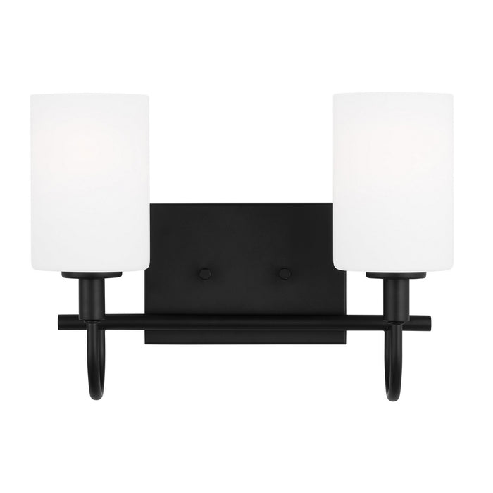 Myhouse Lighting Visual Comfort Studio - 4457102-112 - Two Light Bath Vanity - Oak Moore - Midnight Black