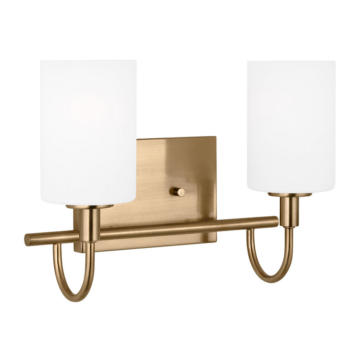 Myhouse Lighting Visual Comfort Studio - 4457102-848 - Two Light Bath Vanity - Oak Moore - Satin Brass