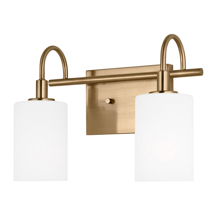 Myhouse Lighting Visual Comfort Studio - 4457102-848 - Two Light Bath Vanity - Oak Moore - Satin Brass