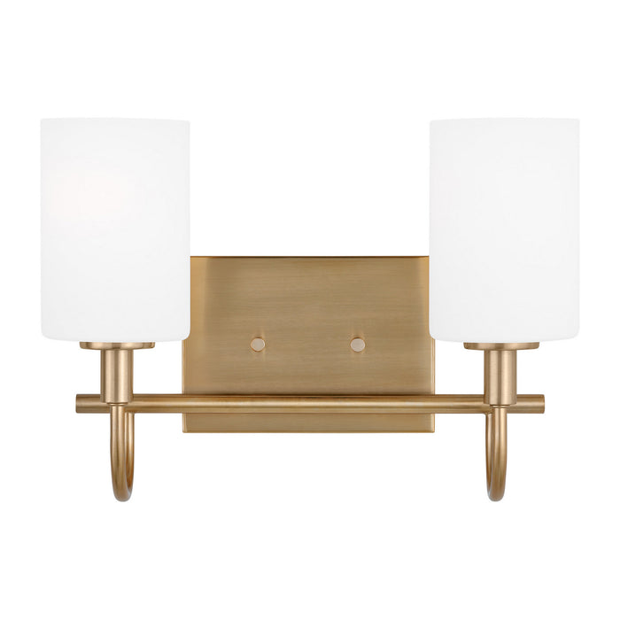 Myhouse Lighting Visual Comfort Studio - 4457102-848 - Two Light Bath Vanity - Oak Moore - Satin Brass