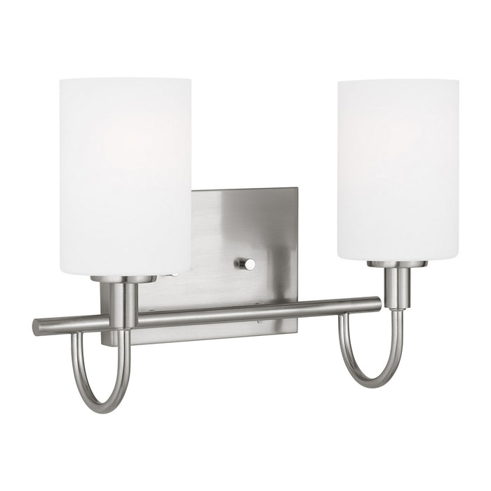 Myhouse Lighting Visual Comfort Studio - 4457102-962 - Two Light Bath Vanity - Oak Moore - Brushed Nickel