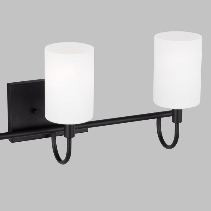 Myhouse Lighting Visual Comfort Studio - 4457103-112 - Three Light Bath Vanity - Oak Moore - Midnight Black