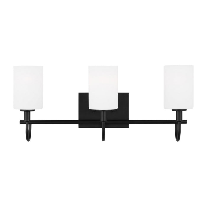 Myhouse Lighting Visual Comfort Studio - 4457103-112 - Three Light Bath Vanity - Oak Moore - Midnight Black