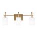 Myhouse Lighting Visual Comfort Studio - 4457103-848 - Three Light Bath Vanity - Oak Moore - Satin Brass