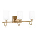 Myhouse Lighting Visual Comfort Studio - 4457103-848 - Three Light Bath Vanity - Oak Moore - Satin Brass