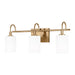 Myhouse Lighting Visual Comfort Studio - 4457103-848 - Three Light Bath Vanity - Oak Moore - Satin Brass