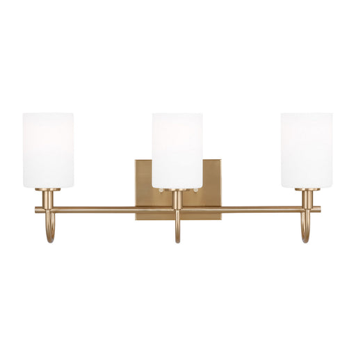 Myhouse Lighting Visual Comfort Studio - 4457103-848 - Three Light Bath Vanity - Oak Moore - Satin Brass