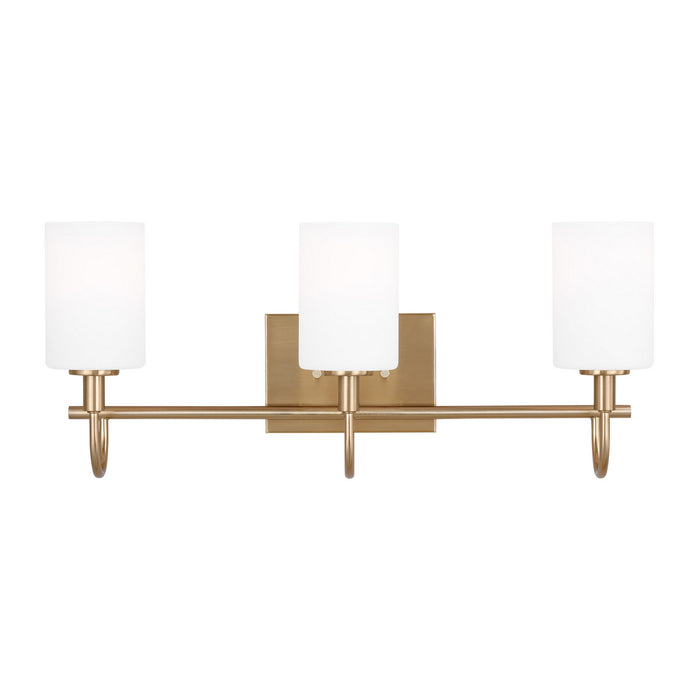 Myhouse Lighting Visual Comfort Studio - 4457103-848 - Three Light Bath Vanity - Oak Moore - Satin Brass