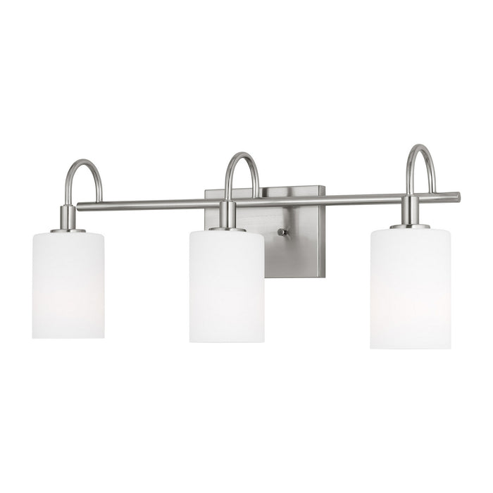 Myhouse Lighting Visual Comfort Studio - 4457103-962 - Three Light Bath Vanity - Oak Moore - Brushed Nickel