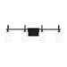 Myhouse Lighting Visual Comfort Studio - 4457104-112 - Four Light Bath Vanity - Oak Moore - Midnight Black