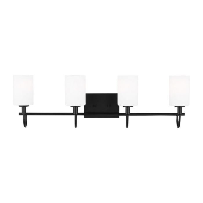 Myhouse Lighting Visual Comfort Studio - 4457104-112 - Four Light Bath Vanity - Oak Moore - Midnight Black