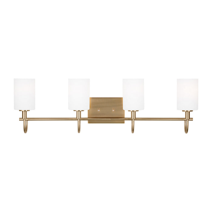 Myhouse Lighting Visual Comfort Studio - 4457104-848 - Four Light Bath Vanity - Oak Moore - Satin Brass