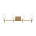 Myhouse Lighting Visual Comfort Studio - 4457104-848 - Four Light Bath Vanity - Oak Moore - Satin Brass