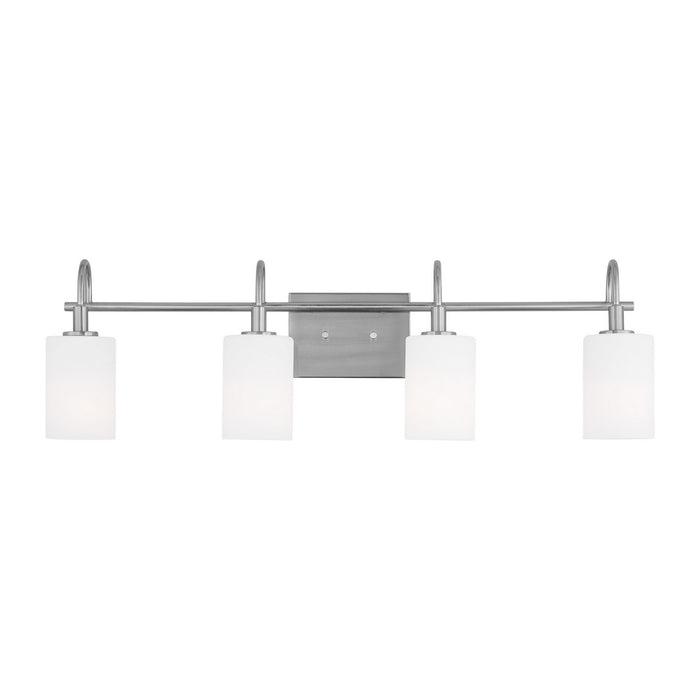 Myhouse Lighting Visual Comfort Studio - 4457104-962 - Four Light Bath Vanity - Oak Moore - Brushed Nickel