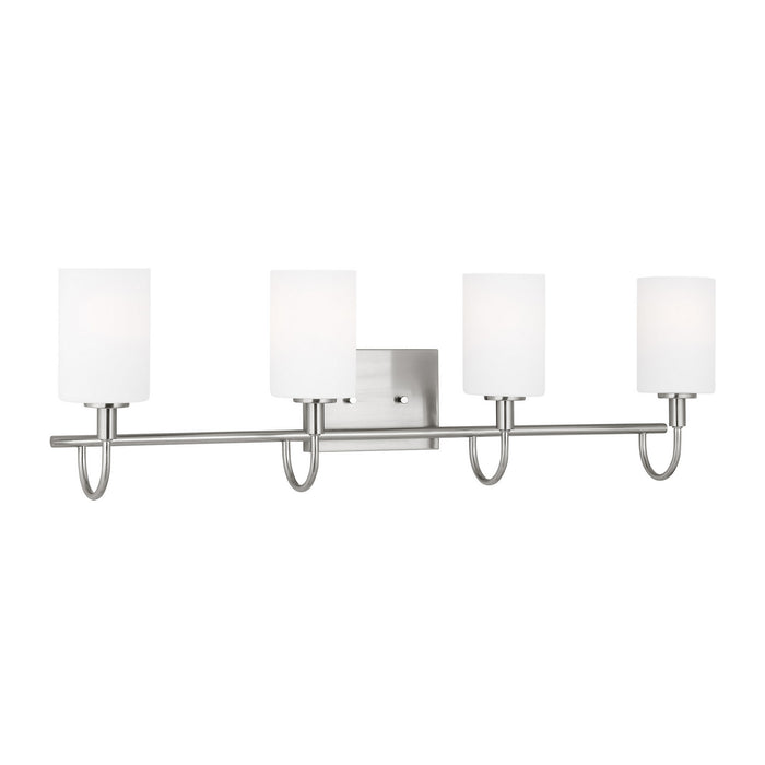 Myhouse Lighting Visual Comfort Studio - 4457104-962 - Four Light Bath Vanity - Oak Moore - Brushed Nickel