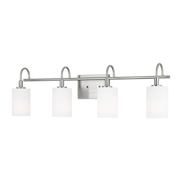 Myhouse Lighting Visual Comfort Studio - 4457104-962 - Four Light Bath Vanity - Oak Moore - Brushed Nickel