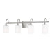 Myhouse Lighting Visual Comfort Studio - 4457104-962 - Four Light Bath Vanity - Oak Moore - Brushed Nickel