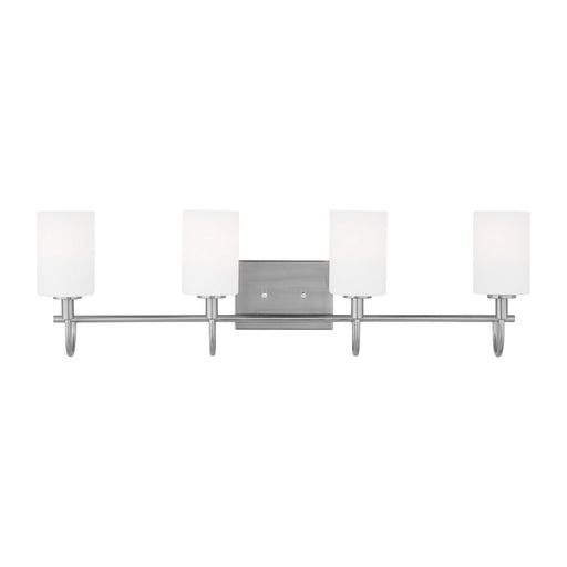 Myhouse Lighting Visual Comfort Studio - 4457104-962 - Four Light Bath Vanity - Oak Moore - Brushed Nickel