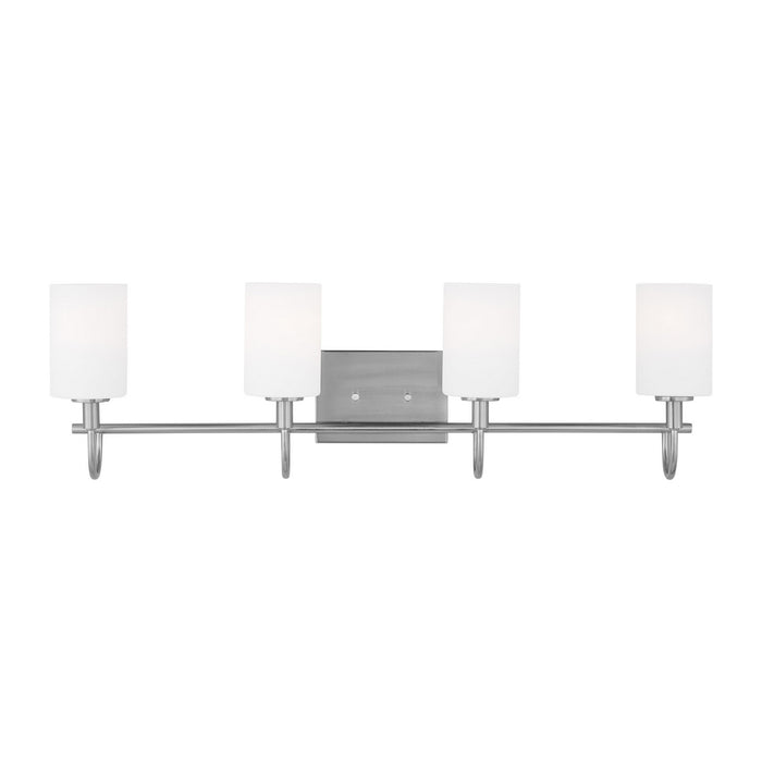 Myhouse Lighting Visual Comfort Studio - 4457104-962 - Four Light Bath Vanity - Oak Moore - Brushed Nickel