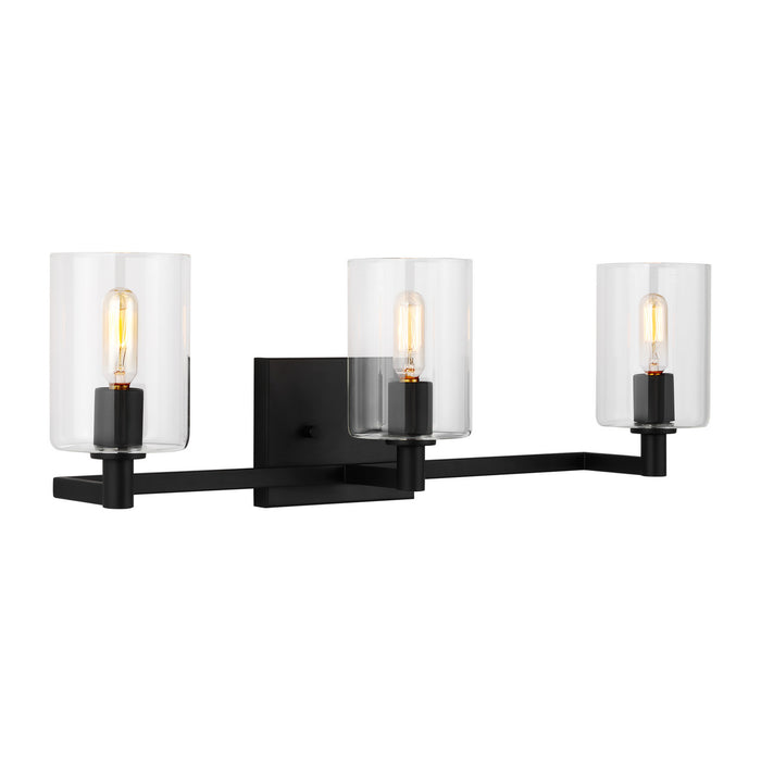 Myhouse Lighting Visual Comfort Studio - 4464203-112 - Three Light Bath Vanity - Fullton - Midnight Black