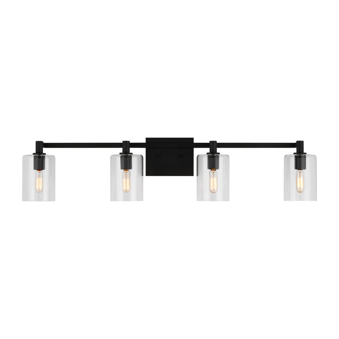 Myhouse Lighting Visual Comfort Studio - 4464204-112 - Four Light Bath Vanity - Fullton - Midnight Black