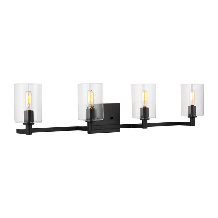 Myhouse Lighting Visual Comfort Studio - 4464204-112 - Four Light Bath Vanity - Fullton - Midnight Black