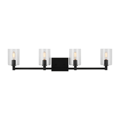 Myhouse Lighting Visual Comfort Studio - 4464204-112 - Four Light Bath Vanity - Fullton - Midnight Black