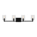 Myhouse Lighting Visual Comfort Studio - 4464204-112 - Four Light Bath Vanity - Fullton - Midnight Black