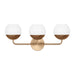 Myhouse Lighting Visual Comfort Studio - 4468103-848 - Three Light Bath Vanity - Alvin - Satin Brass