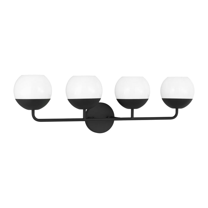 Myhouse Lighting Visual Comfort Studio - 4468104-112 - Four Light Bath Vanity - Alvin - Midnight Black