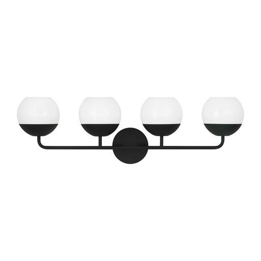 Myhouse Lighting Visual Comfort Studio - 4468104-112 - Four Light Bath Vanity - Alvin - Midnight Black