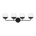 Myhouse Lighting Visual Comfort Studio - 4468104-112 - Four Light Bath Vanity - Alvin - Midnight Black