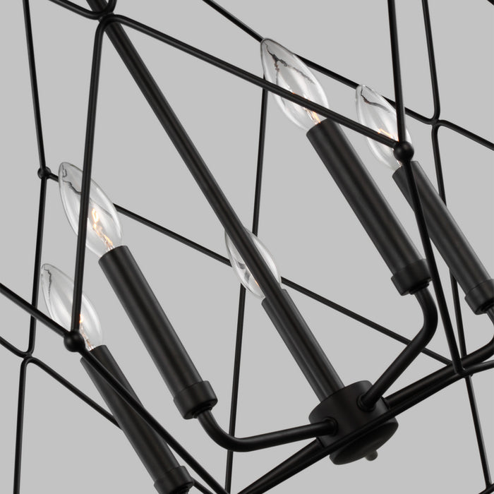 Myhouse Lighting Visual Comfort Studio - 5334105-112 - Five Light Pendant - Zarra - Midnight Black