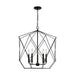 Myhouse Lighting Visual Comfort Studio - 5334105-112 - Five Light Pendant - Zarra - Midnight Black