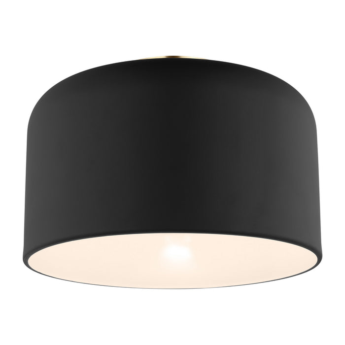 Myhouse Lighting Visual Comfort Studio - 7505401-112 - One Light Flush Mount - Malone - Midnight Black