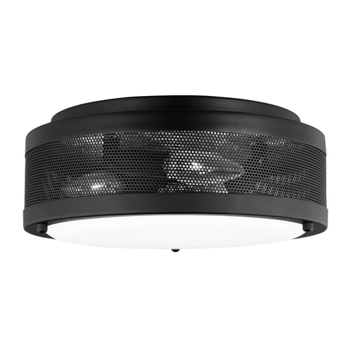 Myhouse Lighting Visual Comfort Studio - 7532003-112 - Three Light Flush Mount - Vander - Midnight Black