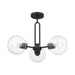 Myhouse Lighting Visual Comfort Studio - 7755703-112 - Three Light Semi-Flush Mount - Codyn - Midnight Black