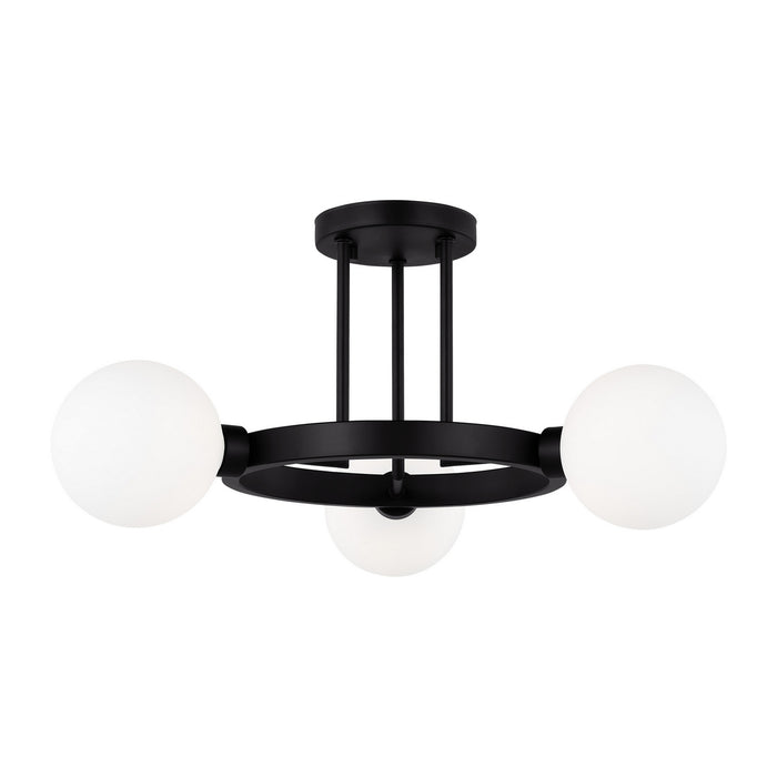 Myhouse Lighting Visual Comfort Studio - 7761603-112 - Three Light Semi-Flush Mount - Clybourn - Midnight Black