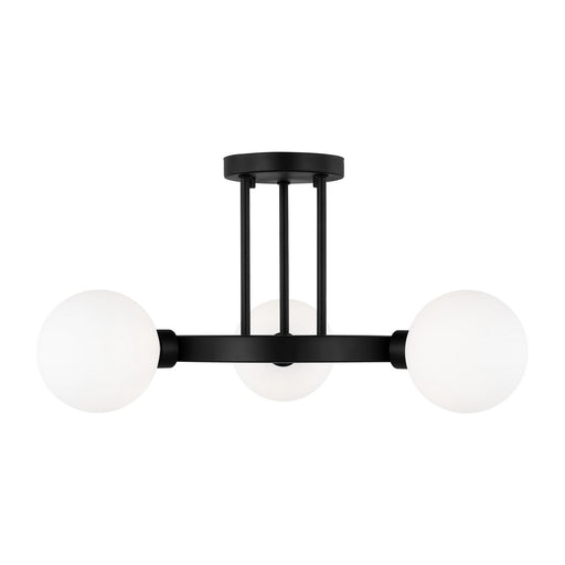 Myhouse Lighting Visual Comfort Studio - 7761603-112 - Three Light Semi-Flush Mount - Clybourn - Midnight Black