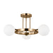 Myhouse Lighting Visual Comfort Studio - 7761603-848 - Three Light Semi-Flush Mount - Clybourn - Satin Brass