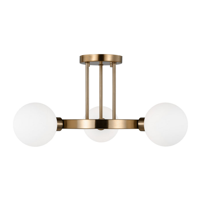 Myhouse Lighting Visual Comfort Studio - 7761603-848 - Three Light Semi-Flush Mount - Clybourn - Satin Brass