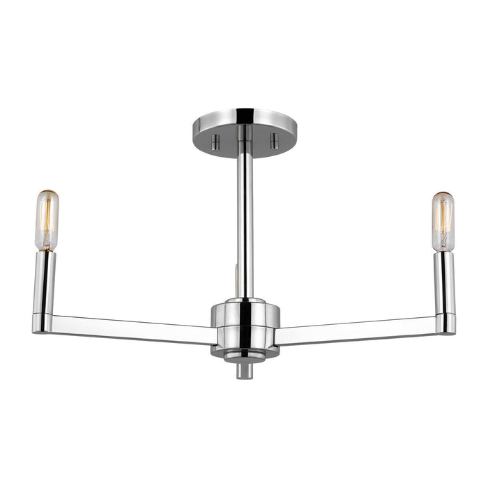 Myhouse Lighting Visual Comfort Studio - 7764203-05 - Three Light Semi-Flush Mount - Fullton - Chrome