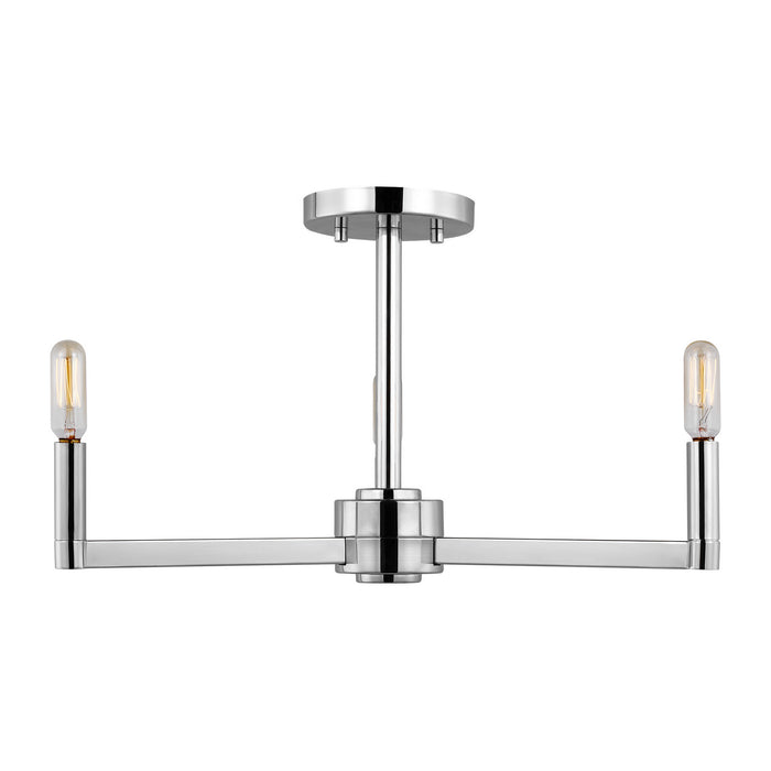 Myhouse Lighting Visual Comfort Studio - 7764203-05 - Three Light Semi-Flush Mount - Fullton - Chrome