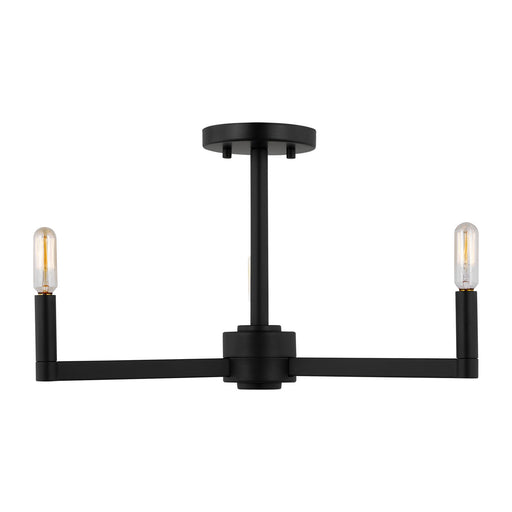 Myhouse Lighting Visual Comfort Studio - 7764203-112 - Three Light Semi-Flush Mount - Fullton - Midnight Black