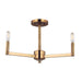 Myhouse Lighting Visual Comfort Studio - 7764203-848 - Three Light Semi-Flush Mount - Fullton - Satin Brass