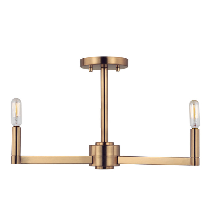 Myhouse Lighting Visual Comfort Studio - 7764203-848 - Three Light Semi-Flush Mount - Fullton - Satin Brass